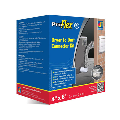 Dundas Jafine ProFlex™ Dryer-to-Duct Connector Kit and 4 Metal Worm Gear Clamps Package|Trousse de connexion Dundas Jafine de la sécheuse au conduit et colliers de serrage|DRYVENT2