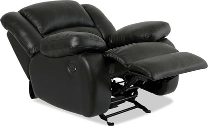 Fauteuil à inclinaison électrique Toreno 42 en cuir véritable - Noir | Fauteuil inclinable électrique Toreno de 42 po en cuir véritable - noir