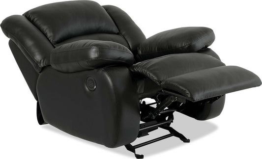 Fauteuil à inclinaison électrique Toreno 42 en cuir véritable - Noir | Fauteuil inclinable électrique Toreno de 42 po en cuir véritable - noir