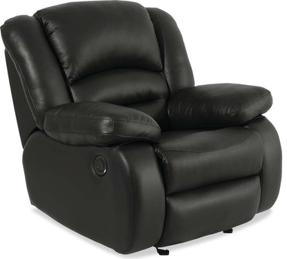 Fauteuil à inclinaison électrique Toreno 42 en cuir véritable - Noir | Fauteuil inclinable électrique Toreno de 42 po en cuir véritable - noir
