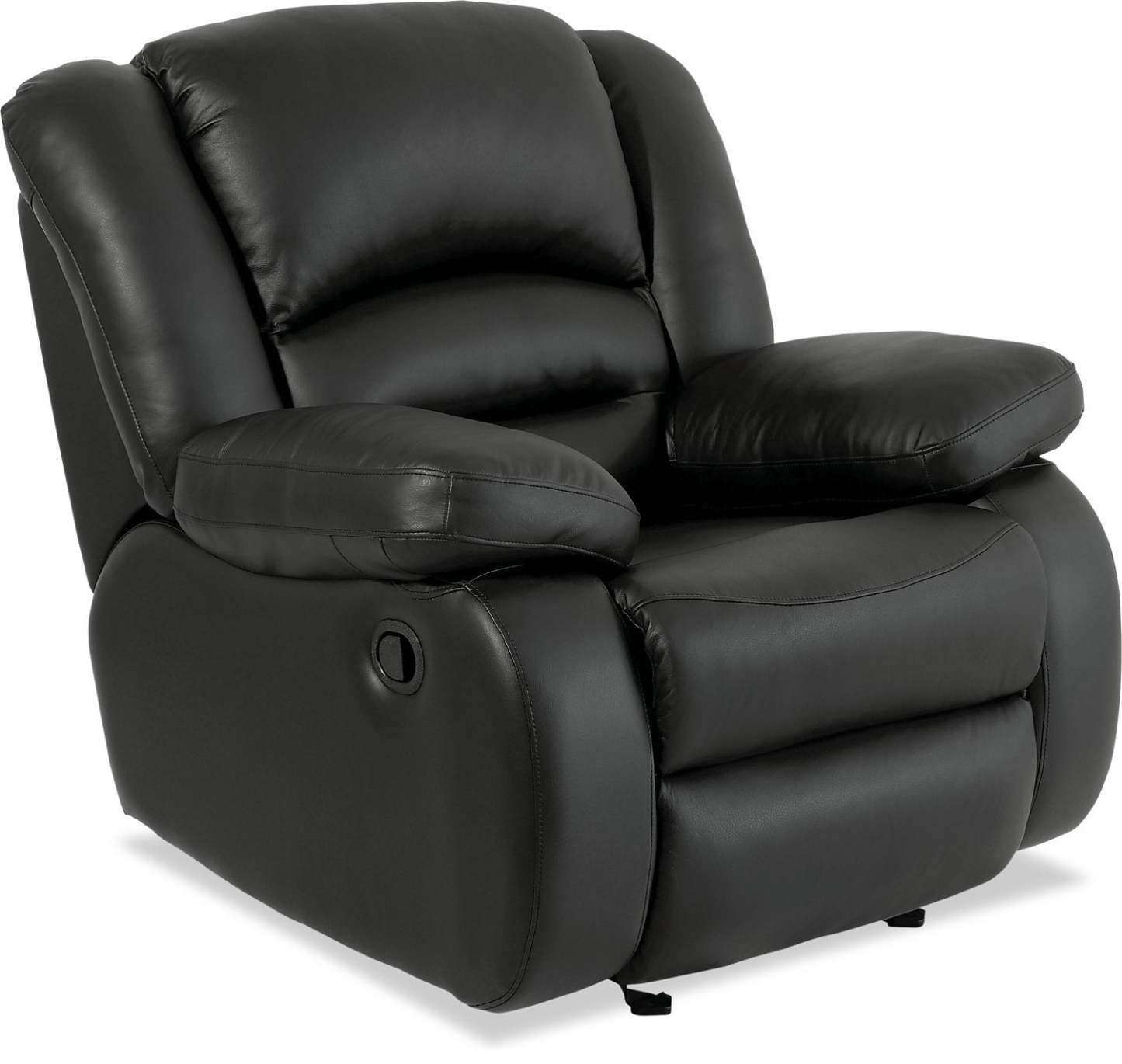 Fauteuil berçant inclinable Toreno de 42 po en cuir - véritable noir