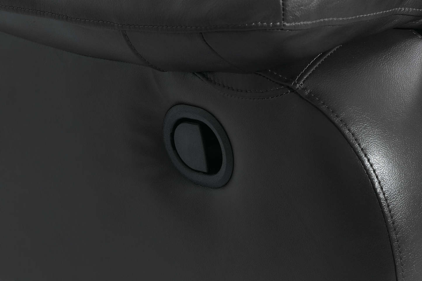 Fauteuil berçant inclinable Toreno de 42 po en cuir - véritable noir