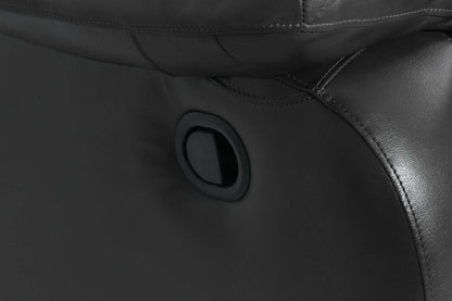 Fauteuil berçant inclinable Toreno de 42 po en cuir - véritable noir