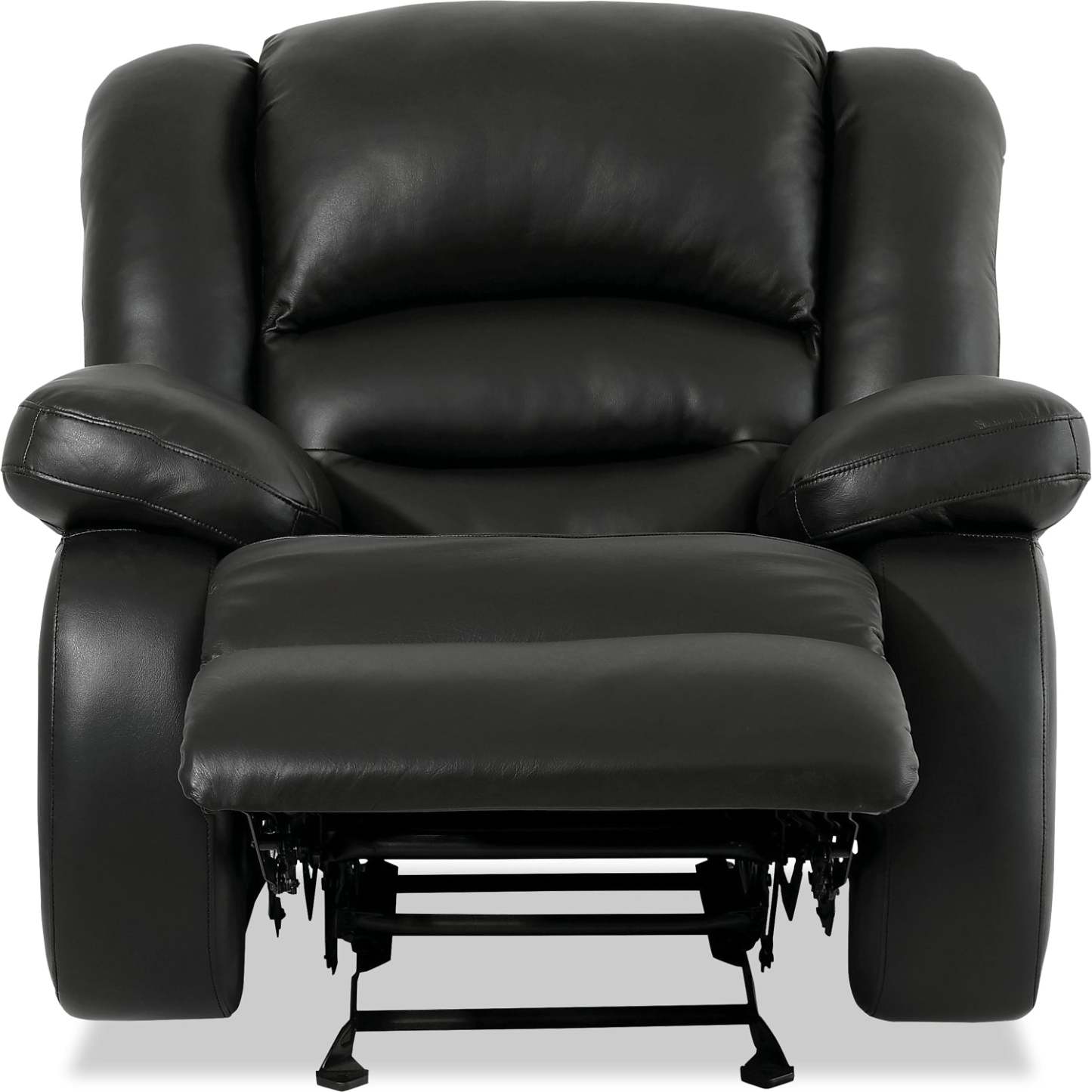 Fauteuil berçant inclinable Toreno de 42 po en cuir - véritable noir