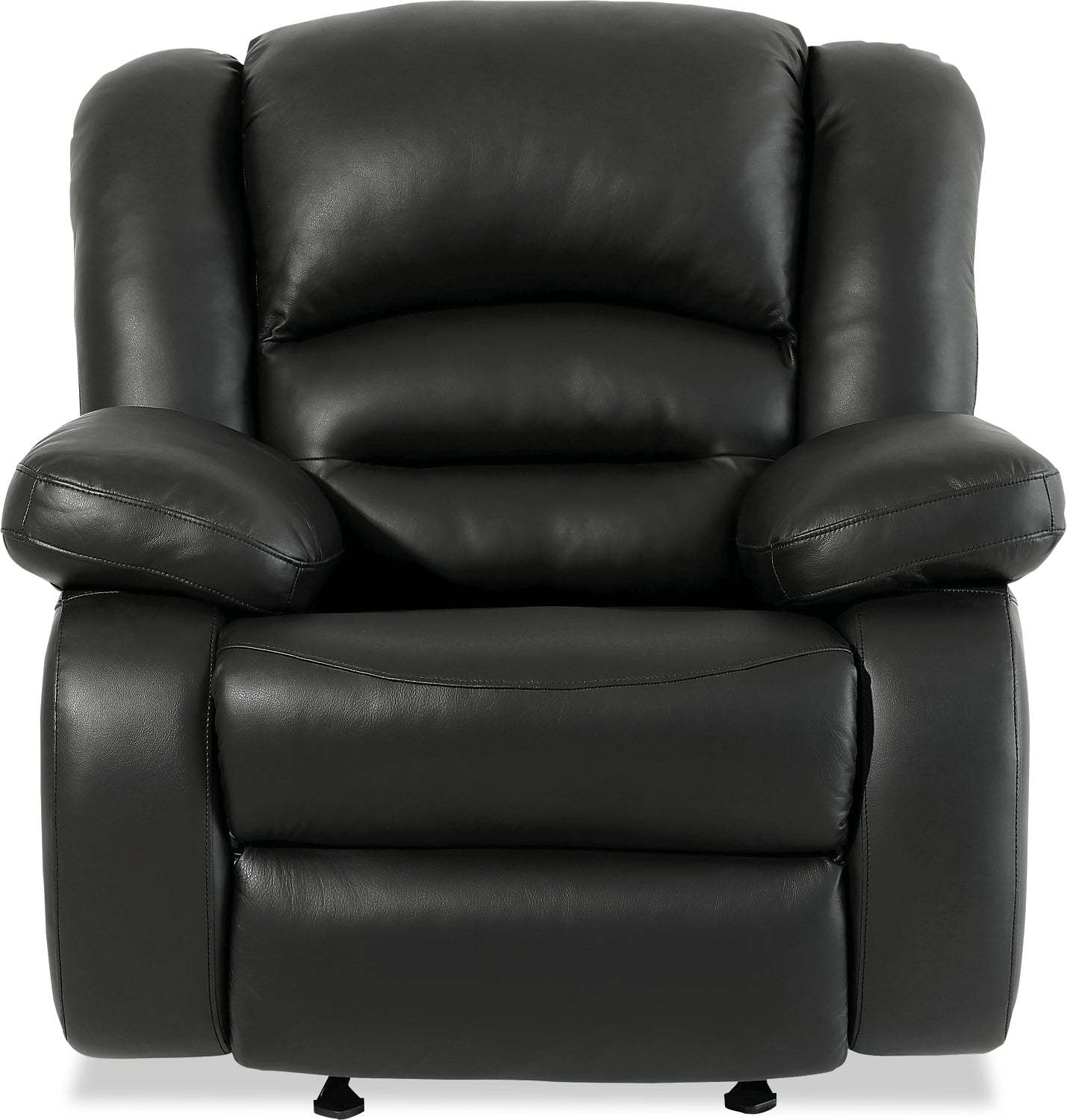 Fauteuil berçant inclinable Toreno de 42 po en cuir - véritable noir