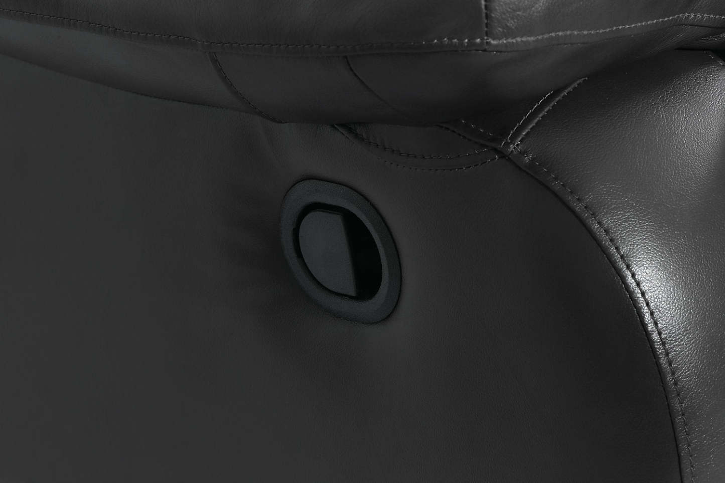 Sofa inclinable Toreno de 86 po en cuir véritable - noir