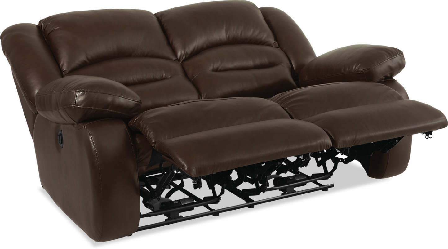 Toreno 64 Genuine Leather Power Reclining Loveseat - Brown | Causeuse à inclinaison électrique Toreno de 64 po en cuir véritable - brune