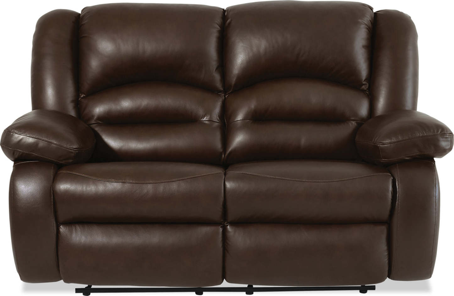 Toreno 64 Genuine Leather Reclining Loveseat - Brown | Causeuse inclinable Toreno de 64 po en cuir véritable - brune