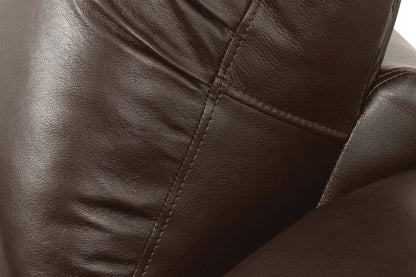 Canapé inclinable Toreno de 86 po en cuir véritable - brun