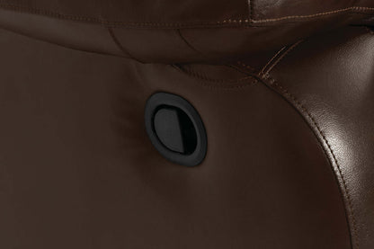 Canapé inclinable Toreno de 86 po en cuir véritable - brun