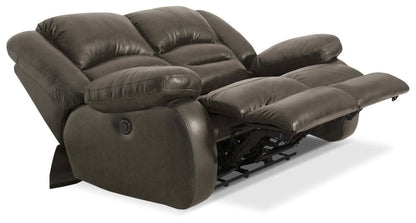 Toreno 64 Genuine Leather Power Reclining Loveseat - Grey | Causeuse à inclinaison électrique Toreno de 64 po en cuir véritable - grise