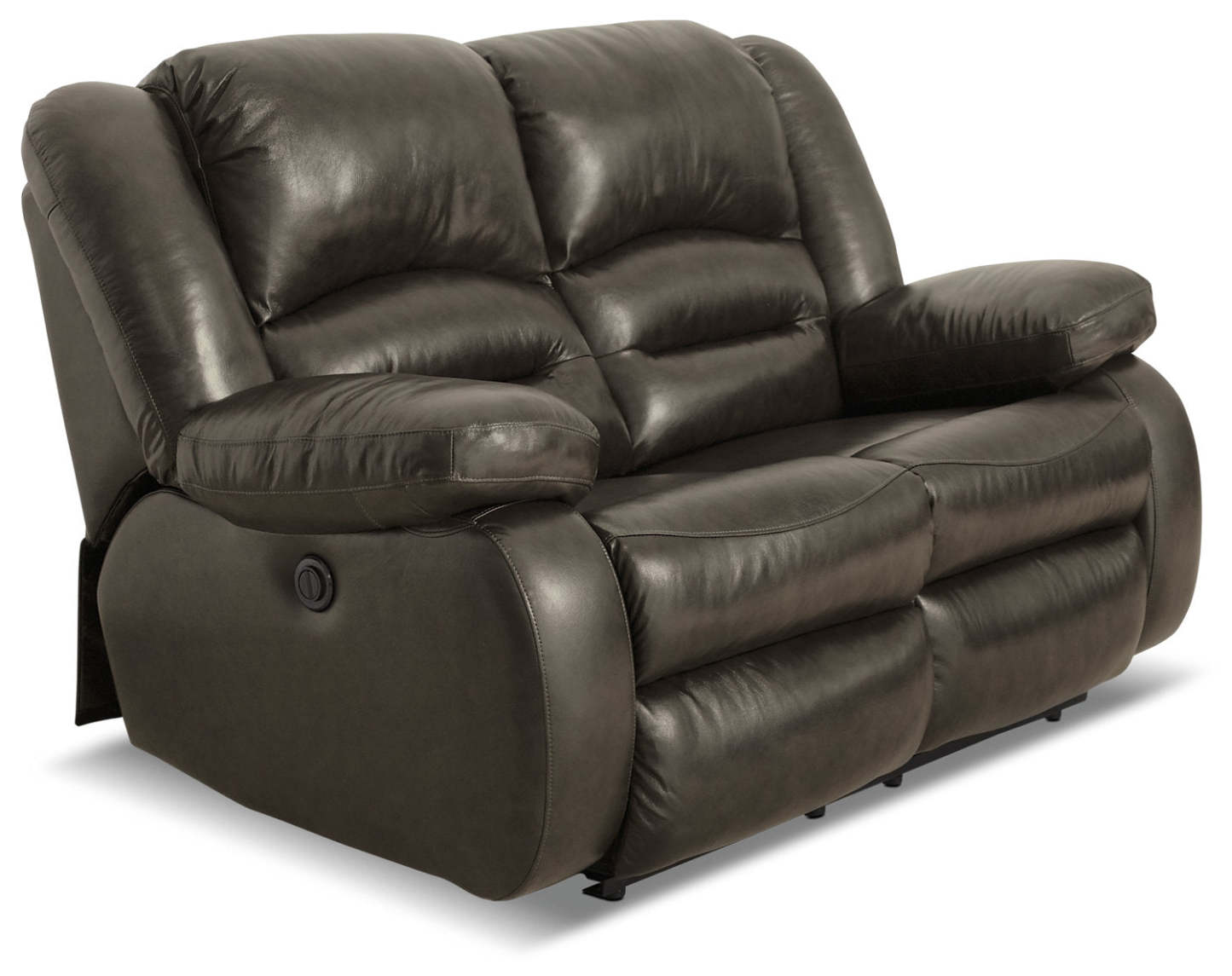Toreno 64 Genuine Leather Power Reclining Loveseat - Grey | Causeuse à inclinaison électrique Toreno de 64 po en cuir véritable - grise