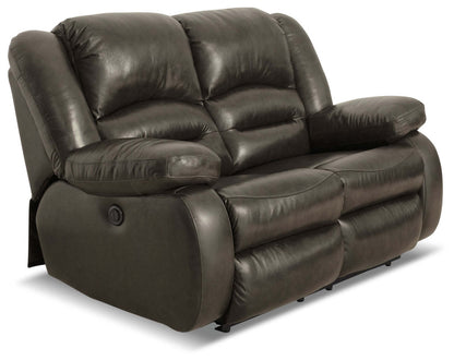 Toreno 64 Genuine Leather Power Reclining Loveseat - Grey | Causeuse à inclinaison électrique Toreno de 64 po en cuir véritable - grise