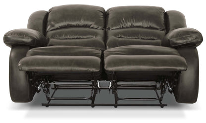 Toreno 64 Genuine Leather Power Reclining Loveseat - Grey | Causeuse à inclinaison électrique Toreno de 64 po en cuir véritable - grise