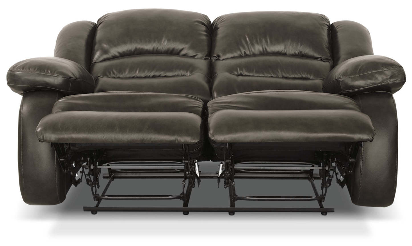 Causeuse inclinable Toreno de 64 po en cuir véritable - grise