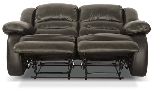 Causeuse inclinable Toreno de 64 po en cuir véritable - grise