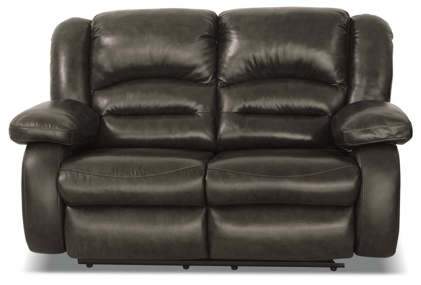 Toreno 64 Genuine Leather Power Reclining Loveseat - Grey | Causeuse à inclinaison électrique Toreno de 64 po en cuir véritable - grise