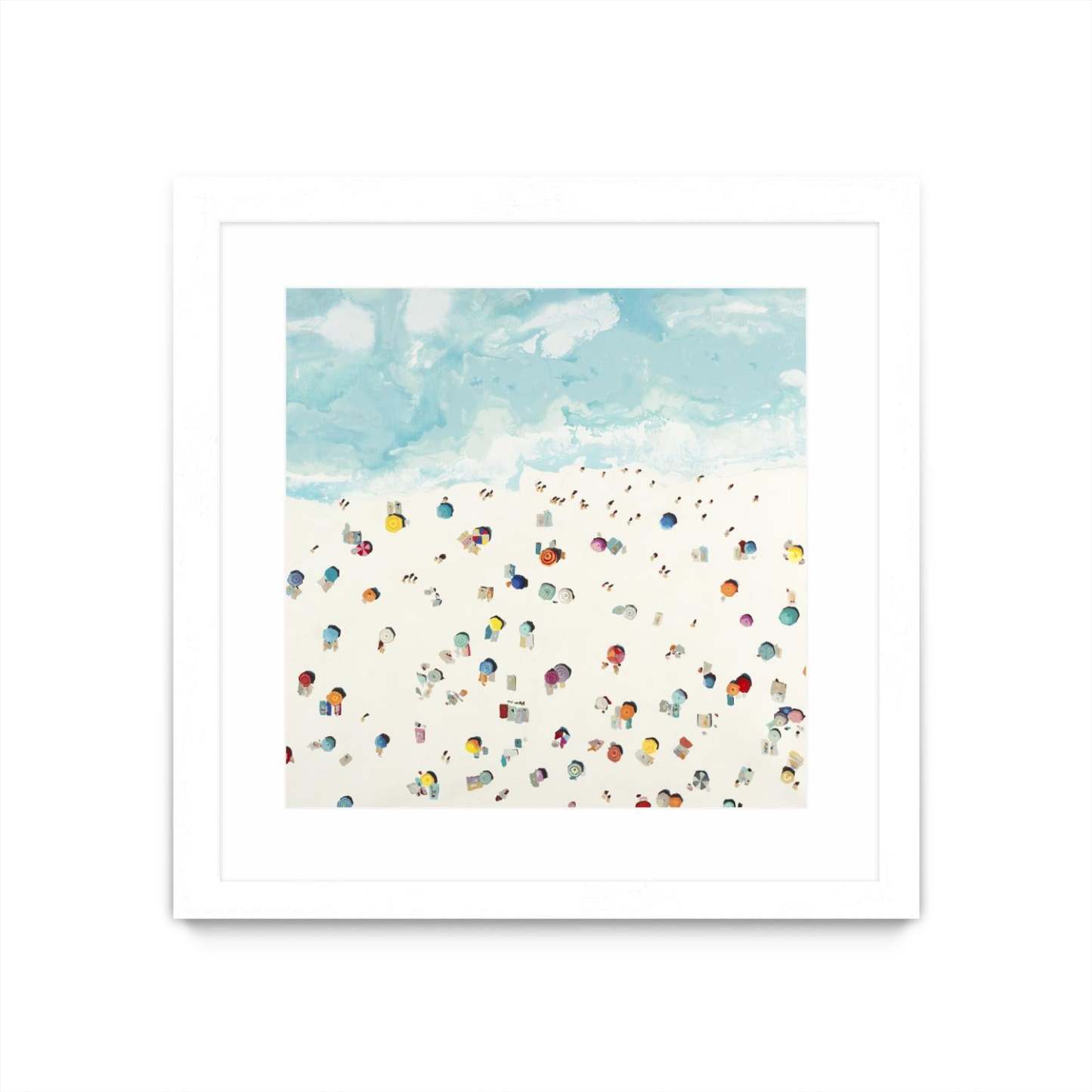 Beach Days Matted and Framed White 36x36 Wall Art|Œuvre d’art murale encadrée blanche et mate « Beach Days » 36 x 36