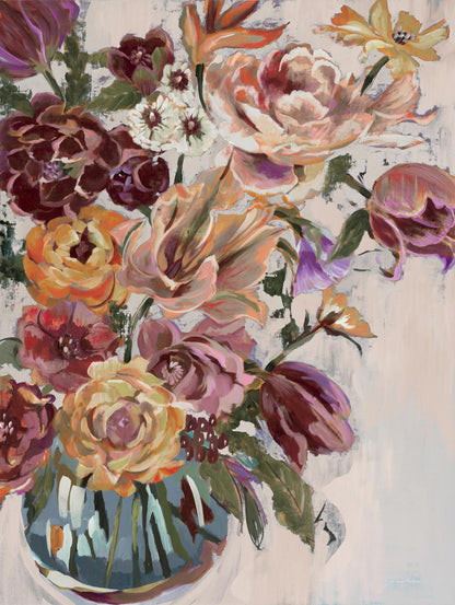 Œuvre d'art murale géante « Bouquet de printemps V34 » 72 x 54