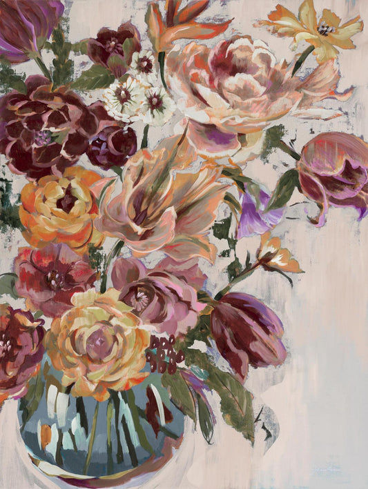 Œuvre d'art murale géante « Bouquet de printemps V34 » 72 x 54