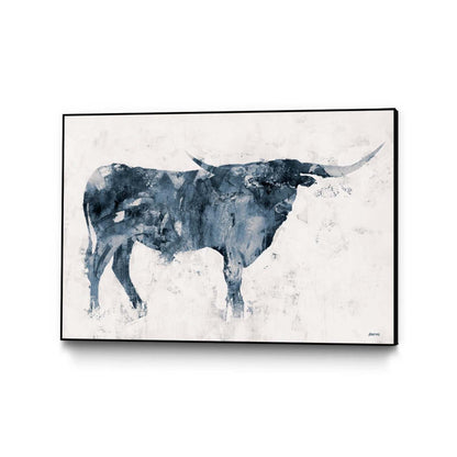 Longhorn V2 Canvas Framed Black 36x24 Wall Art|Œuvre d'art murale sur toile encadrée noire « Longhorn V2 » 36 x 24