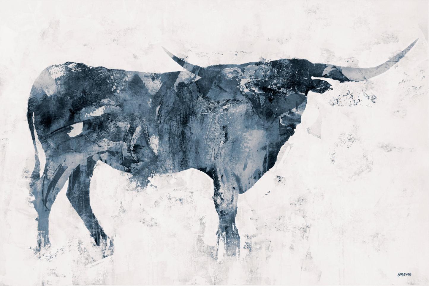 Œuvre d'art murale géante Longhorn V2 72x48