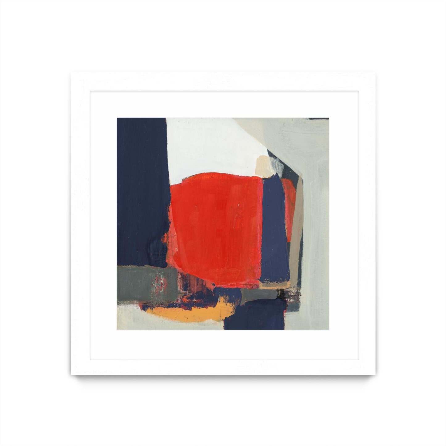 Orange Crush V6 Matted and Framed White 36x36 Wall Art|Œuvre d'art murale imprimée blanche et mate « Orange Crush V6 » 36 x 36