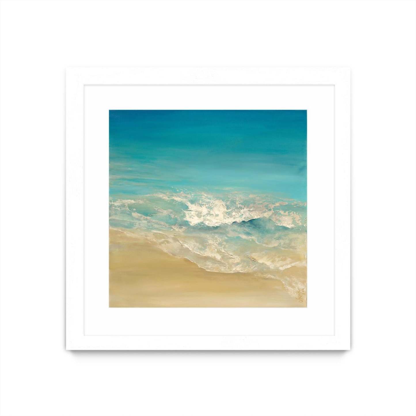 Coastal Viewpoint Ii Matted and Framed White 36x36 Wall Art|Œuvre d'art murale imprimée blanche et mate « Coastal Viewpoint Ii » 36 x 36