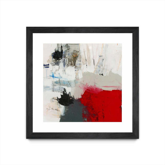 Œuvre d'art murale sur toile encadrée noire « La montagne vient à vous » 30 x 30