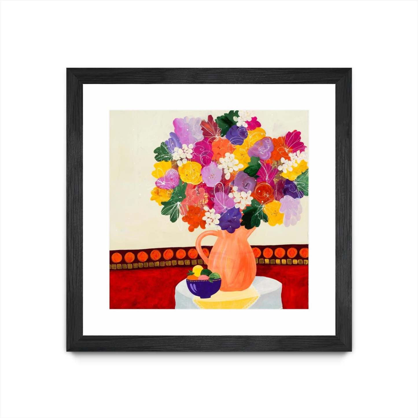 Œuvre d’art murale encadrée noire et mate « Taking In The Love » 30 x 30