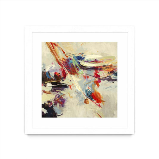 Positive Energy I Matted and Framed White 36x36 Wall Art|Œuvre d’art murale encadrée blanche et mate « Positive Energy I » 36 x 36