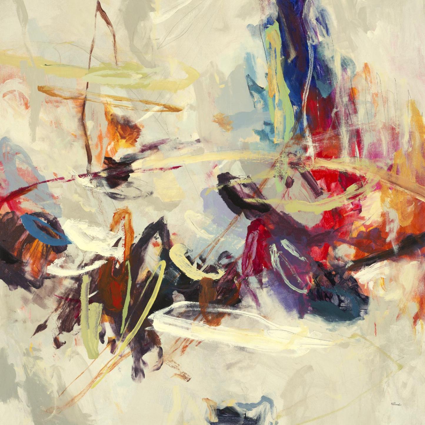 Œuvre d'art murale géante « Positive Energy III » 72 x 72