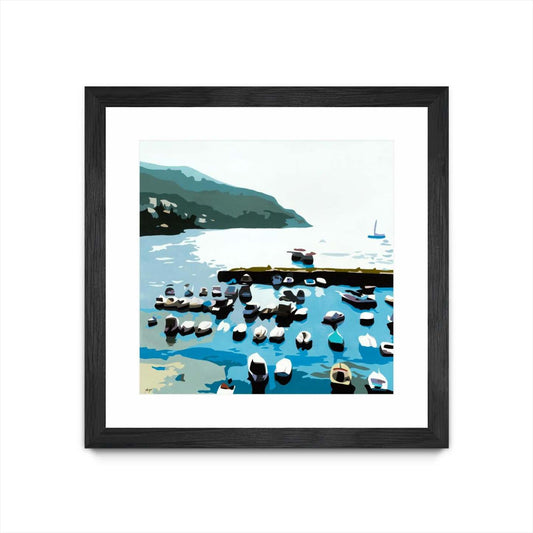 Boats Matted and Framed Black 36x36 Wall Art|Œuvre d’art murale encadrée noire et mate « Boats » 36 x 36