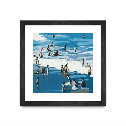 Surf's Up Matted and Framed Black 30x30 Wall Art|Œuvre d'art murale encadrée noire et mate « Surf's Up » 30 x 30