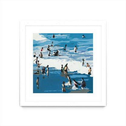Surf's Up Matted and Framed White 36x36 Wall Art|Œuvre d'art murale encadrée blanche et mate « Surf's Up » 36 x 36