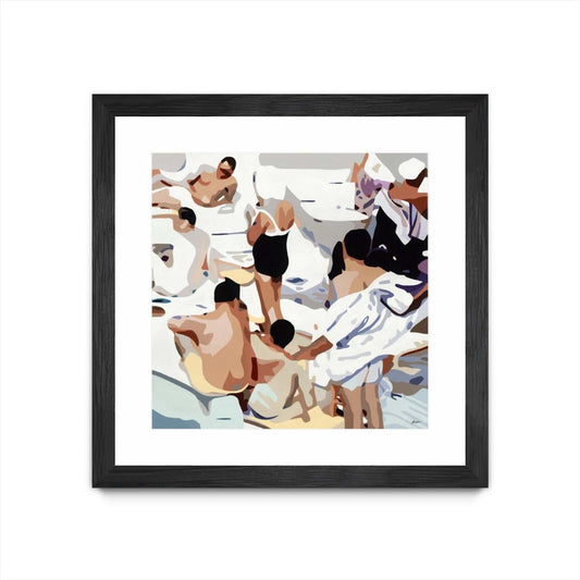 Tammy &amp; Greg's Pool Party Matted and Framed Black 36x36 Wall Art|Œuvre d'art murale imprimée noire et mate « Tammy &amp; Greg's Pool Party » 36 x 36