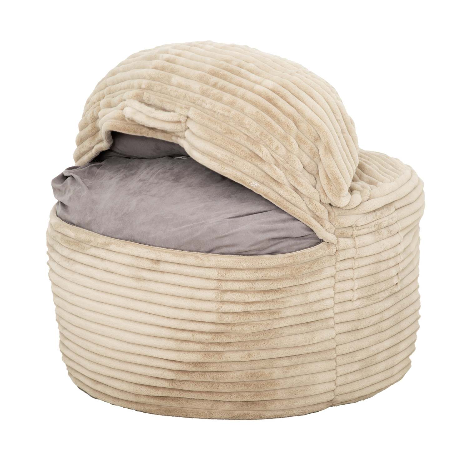 Sealy Teddy Corduroy High Density Foam Bean Bag Chair - Beige|Fauteuil poire Teddy de Sealy en velours tricoté avec à haute densité - beige