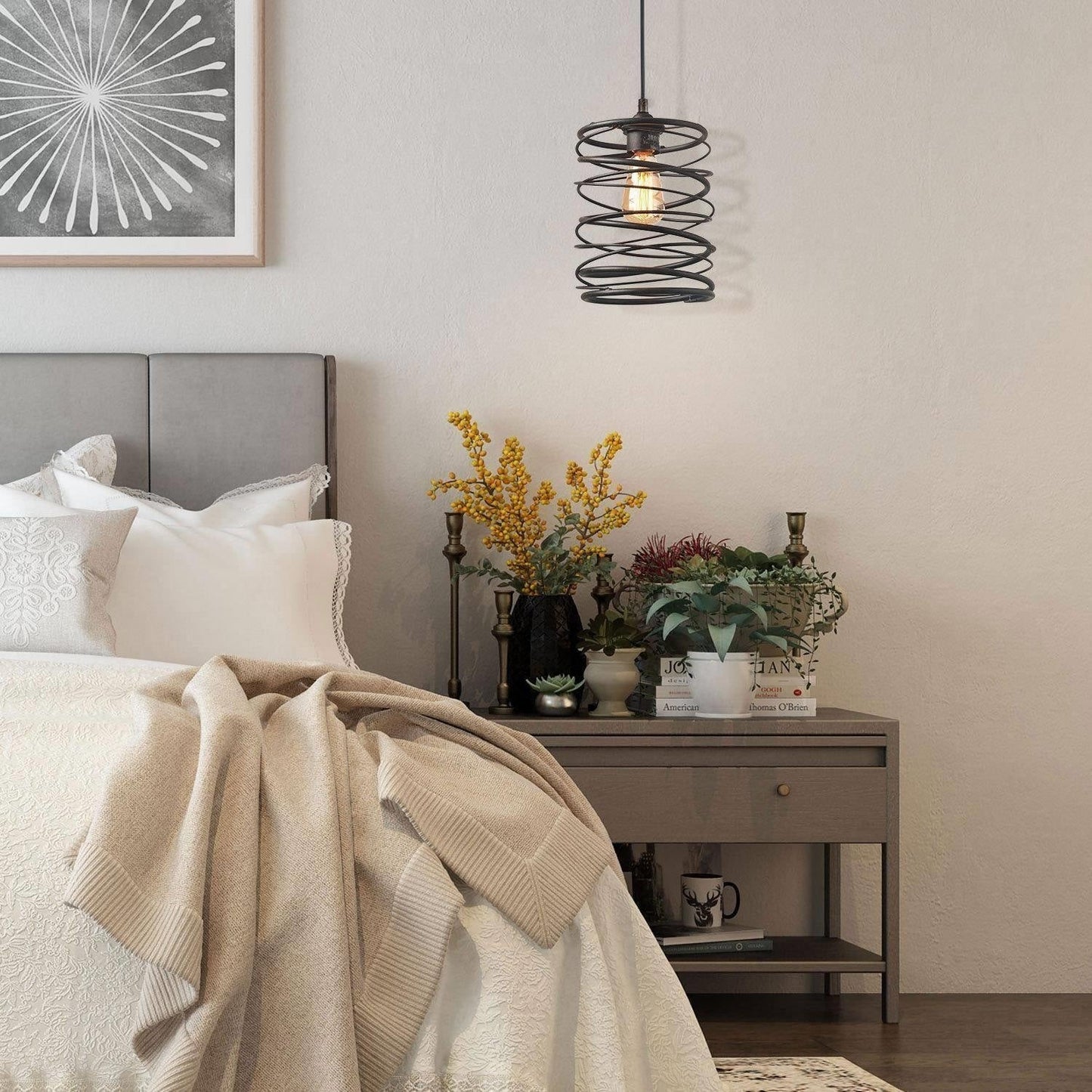 Suspension à une lumière de style ferme Gray Barn pour l'îlot de cuisine/salle à manger