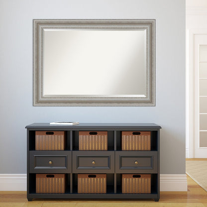 Miroir mural biseauté pour salle de bain - Cadre argenté Parlor