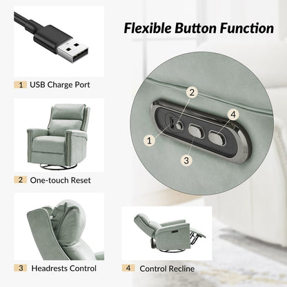 Ensemble de 2 fauteuils inclinables électriques pivotants et à bascule traditionnels Tobias par HULALA HOME