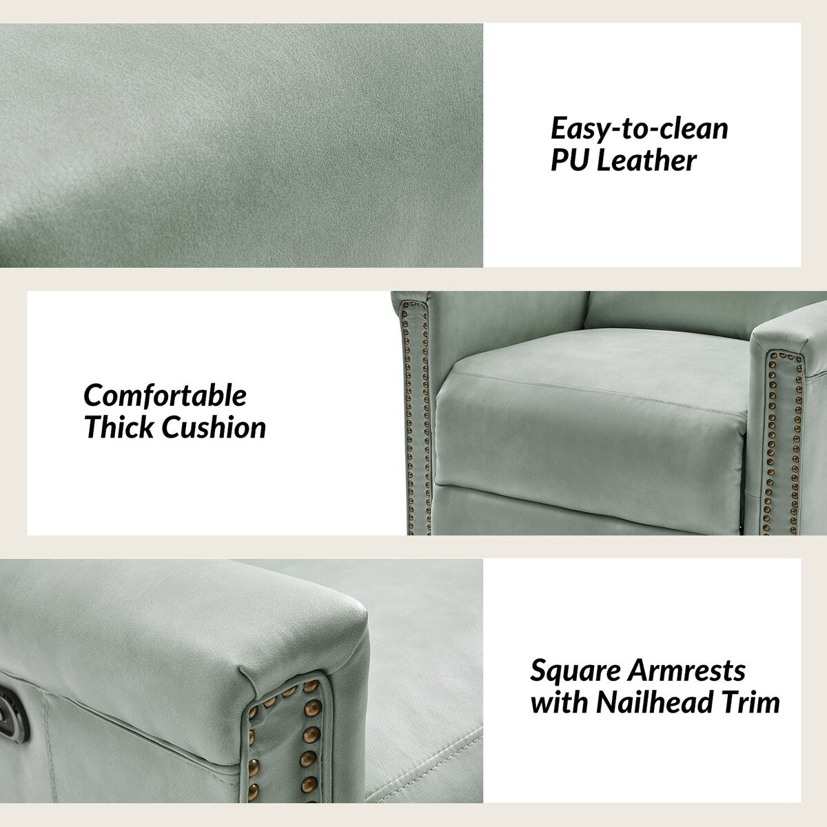 Ensemble de 2 fauteuils inclinables électriques pivotants et à bascule traditionnels Tobias par HULALA HOME