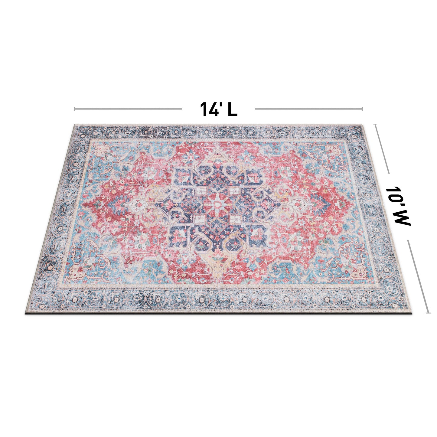 Tapis multi-usages traditionnel vintage vieilli, lavable en machine