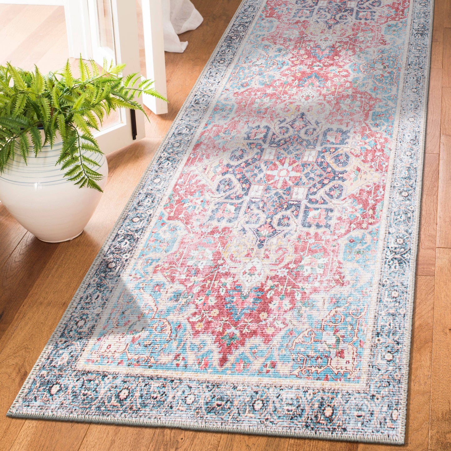 Tapis multi-usages traditionnel vintage vieilli, lavable en machine