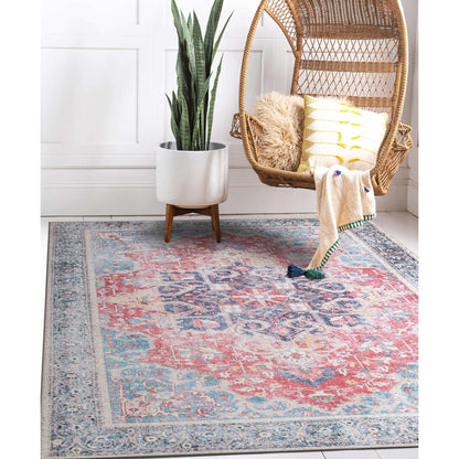 Tapis multi-usages traditionnel vintage vieilli, lavable en machine