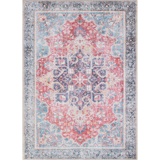 Tapis multi-usages traditionnel vintage vieilli, lavable en machine