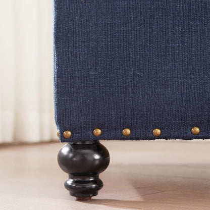 Banc ottoman de rangement capitonné, repose-pieds rectangulaire