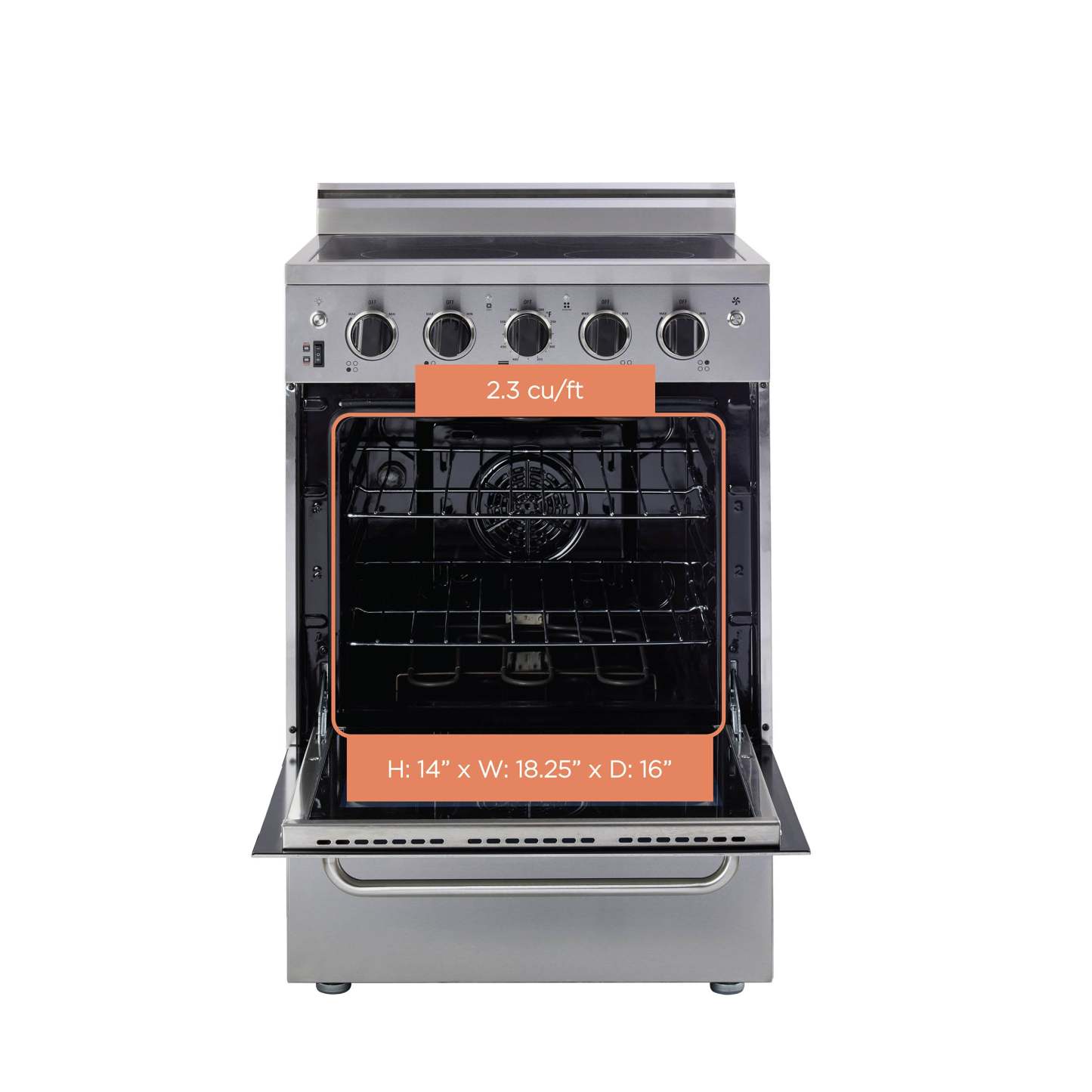 Prestige par Unique Cuisinière électrique à convection de 24 po - UGP-24V EC S/S | Cuisinière électrique Prestige par Unique de 24 po à convection - UGP-24V EC S/S | U24VECSS