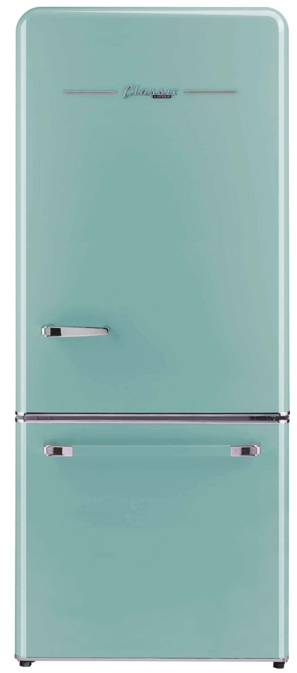 Classic Rétro par Unique 18 pi³ Réfrigérateur à congélateur sans givre en bas - UGP-510L T AC | Classic Retro by Unique Frost-Free Bottom Freezer Refrigerator 18 cu.ft. - UGP-510L T AC | U510LTAC