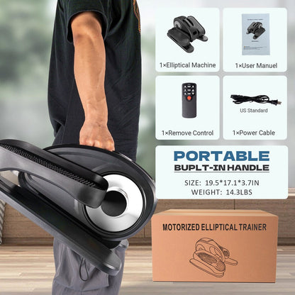 Appareil elliptique de bureau, vélo elliptique avec télécommande, pédalier assis pour seniors, adultes et adolescents