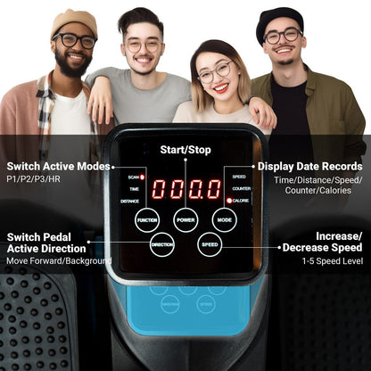 Appareil elliptique de bureau, vélo elliptique avec télécommande, pédalier assis pour seniors, adultes et adolescents